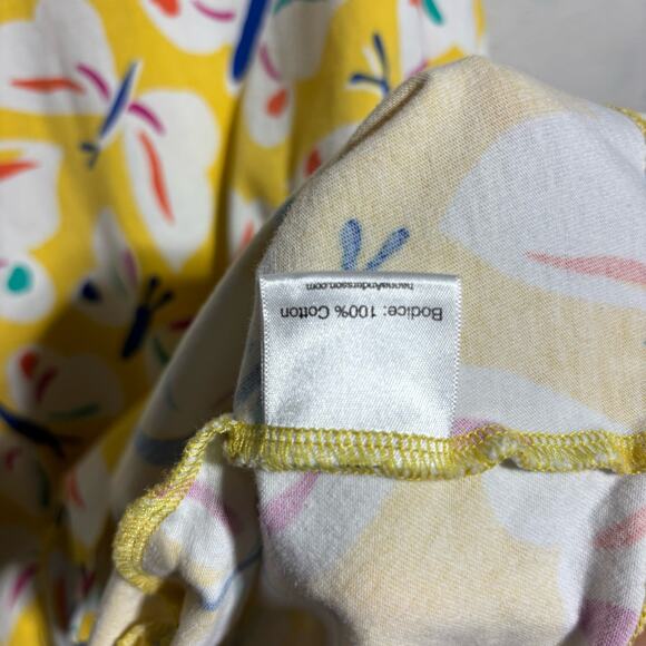 Hanna Andersson Yellow Butterfly Easy Swing Dress - Size 6-7 - Picture 3 of 6